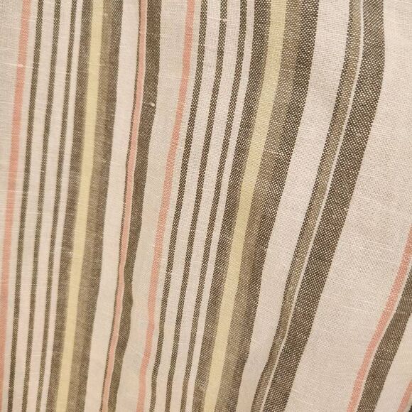 Liz Claiborne Olive and Pink Striped Linen Blend Cropped Pants XL (5106) - Picture 3 of 5
